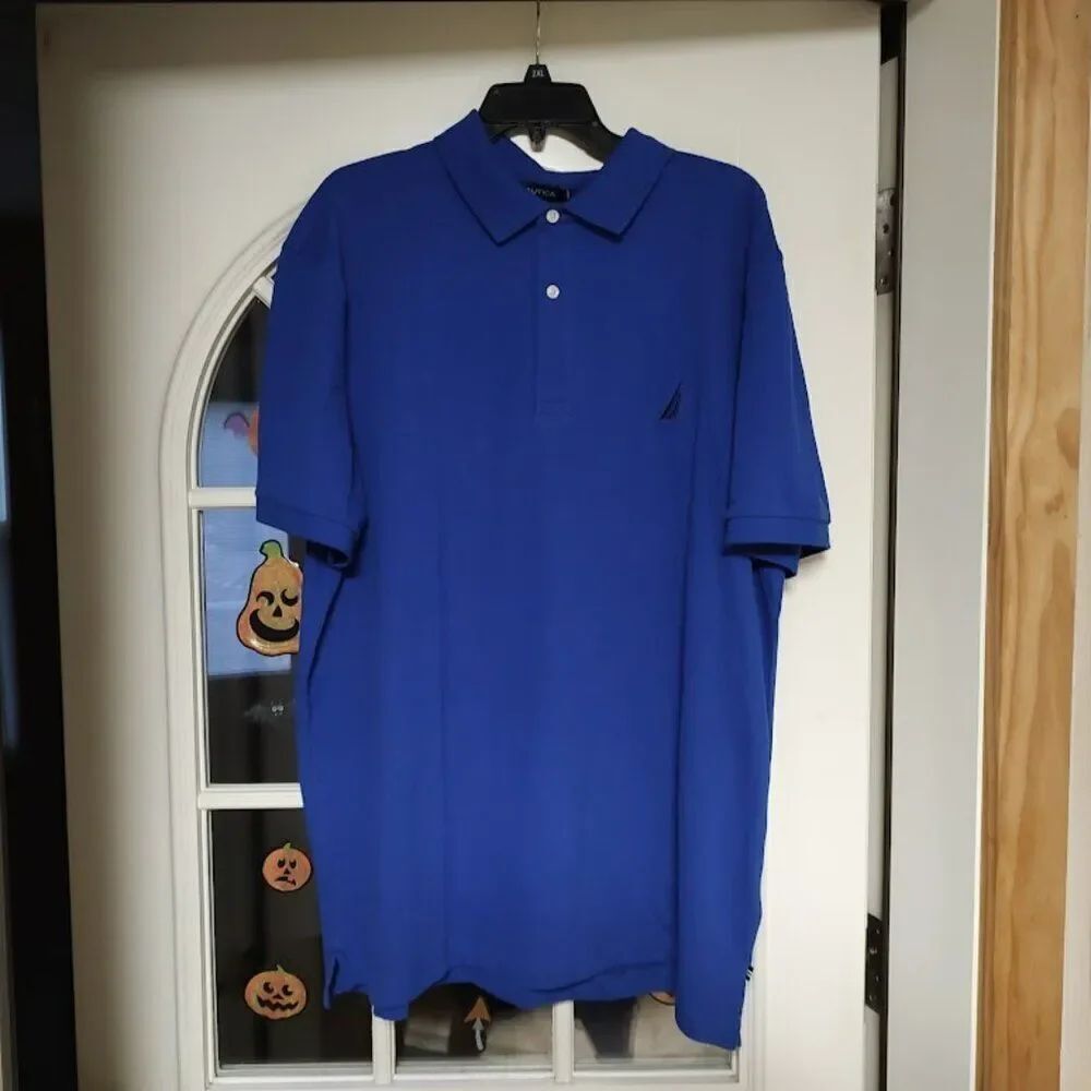 New Nautica Performance Active Stretch Bright Cobalt Blue Polo Size Men's XXL